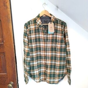 PRANA Women's Golden Canyon Cotton Flannel Button Down Shirt Shacket Size L